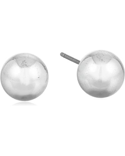 Napier "classics" Silver-tone 8.5mm Ball Stud Earrings - Metallic