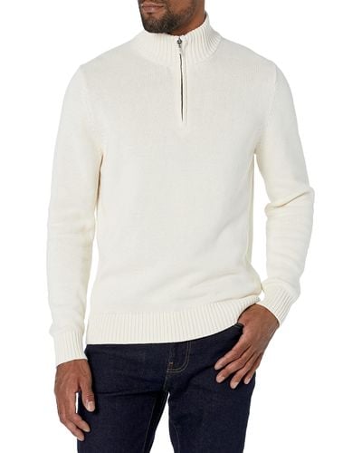 Goodthreads Soft Cotton Quarter-zip Sweater - White