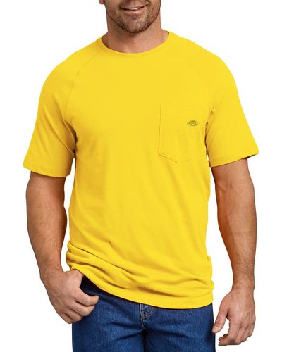 Dickies Mens Short Sleeve Performance Cooling Tee Shirt - Yellow