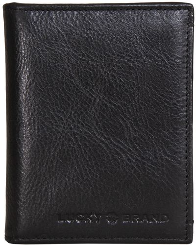 Lucky Brand Smooth Leather L-fold Wallet With Rfid Blocking Lining - Black