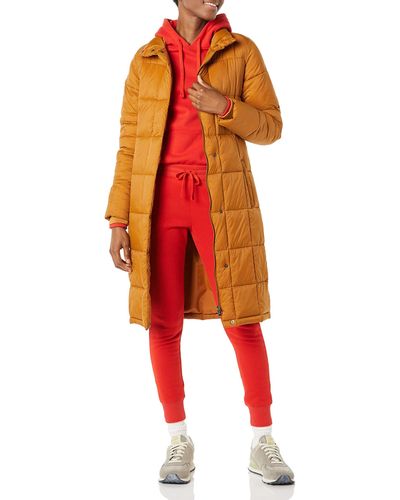 Amazon Essentials Lightweight Quilted Longer Length Coat - Red