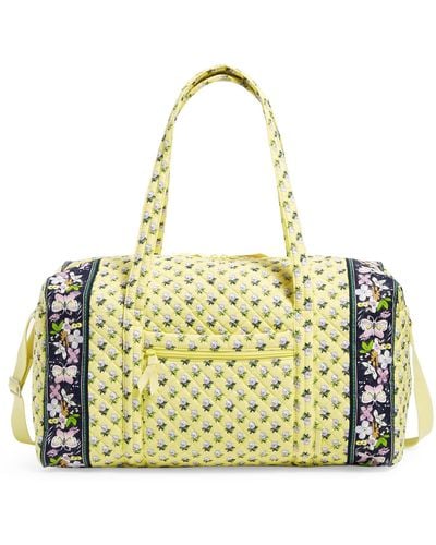 Vera Bradley Womens Cotton Large Duffel Travel Bag - Yellow