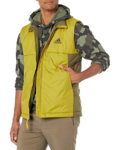 adidas Bsc 3 Stripes Insulated Vest - Yellow