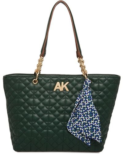 Anne Klein S Quilted Chain Tote - Green