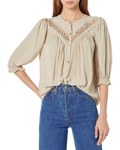 Ramy Brook Kaia Embellished Button Down - Blue
