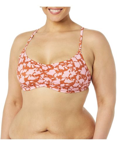 Amazon Essentials Top Bikini a Brassière con Sostegno Leggero Donna - Multicolore