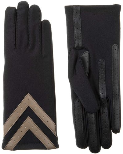 Isotoner Stretch Fleece Touchscreen Texting Cold Weather Gloves With Warm - Black