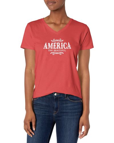Life Is Good. Crusher Graphic T-shirt America The Beautiful - Red