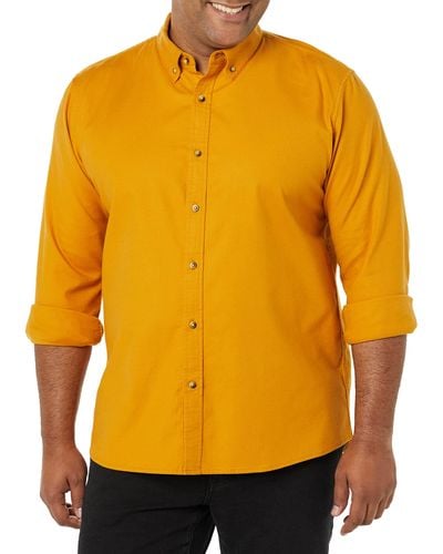 Goodthreads Standard-fit Long-sleeved Stretch Oxford Shirt - Yellow