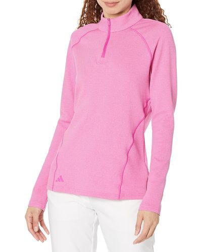 adidas Golf Standard S Quarter Zip Pullover - Pink
