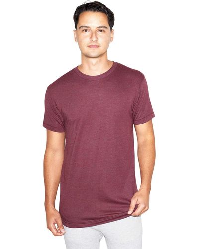 American Apparel Blend Crewneck Short Sleeve Track T-shirt - Purple