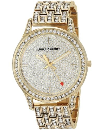 Juicy Couture Black Label Genuine Crystal Accented Gold-tone Bracelet Watch - Metallic