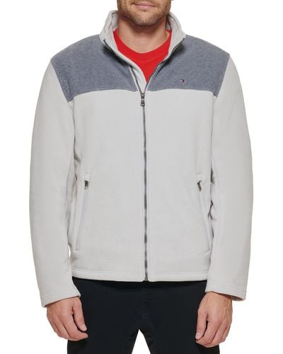 Tommy Hilfiger Classic Zip Front Polar Fleece Jacket - Gray