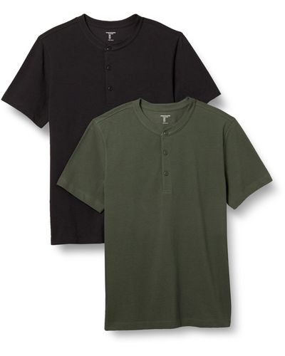 Amazon Essentials Slim-fit Short-sleeve Pique Henley - Green