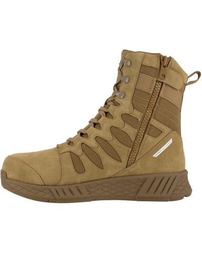 Reebok Work Floatride Energy Safety Toe 8" Tactical Boot With Side Zipper - Brown