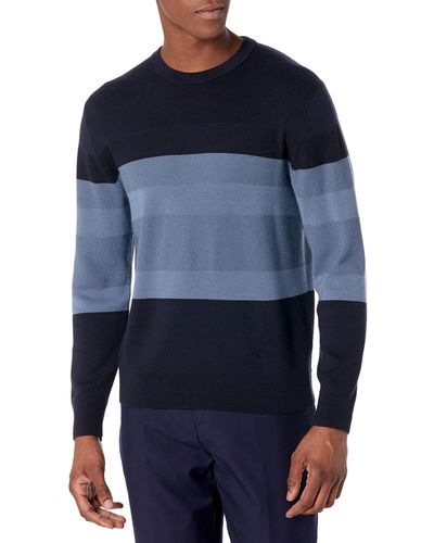 Theory Mens Kamren Crew Novo Merino Pullover Sweater - Blue