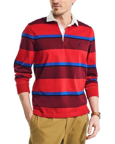 Nautica Long-sleeve Rugby Polo Shirt - Red