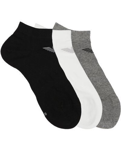 Emporio Armani , 3-pack Sneaker Socks, Black/white/grey, Large