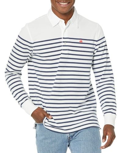 Brooks Brothers Long Sleeve Cotton Pique Polo Shirt - Blue