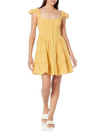 Guess Short Sleeve Sophia Dress - Yellow
