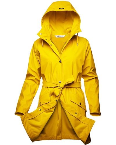 Helly Hansen Kirkwall Ii Waterproof Belted Rain Coat With Hood - Yellow
