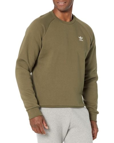 adidas Originals Mens Trefoil Essentials Crew Neck Sweatshirt - Green