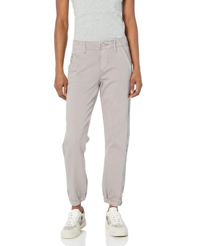 PAIGE Mayslie Jogger With Animal Mid Rise With Snake Skin Side Stripe In Slithering Gray