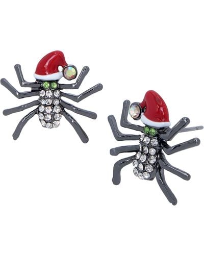 Betsey Johnson Santa Spider Stud Earrings - Blue