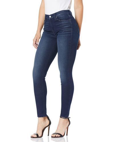 Hudson Jeans Jeans Nico Mid Rise Ankle Raw Hem Super Skinny Leg 5 Pocket Jean - Blue