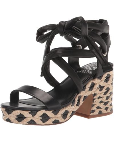 Vince Camuto Roreka Ankle-tie Espadrille Platform Sandals - Black