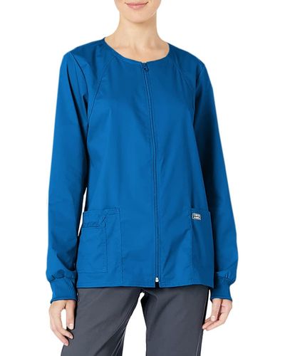 CHEROKEE Zip Front Scrub Jackets For - Blue