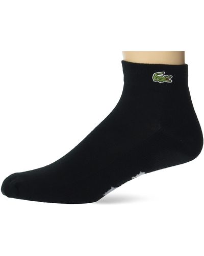 Lacoste Mens Performance Graphic 3 Multi Pack Solid Jersey Ankle Socks - Black