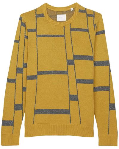 Billy Reid Cotton Crew Neck Long Sleeve Pullover Sweater - Yellow