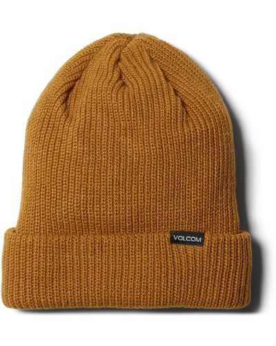 Volcom Polar Lined Roll Over Classic Fit Beanie - Brown