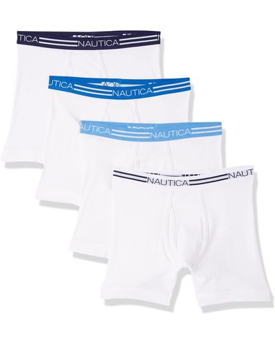 Nautica Classic Cotton 4-pack Boxer Briefs - White