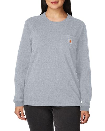 Carhartt K126 Workwear Pocket Long Sleeve T-shirt - Gray