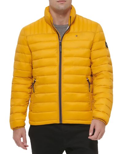 Tommy Hilfiger Ultra Loft Packable Puffer Jacket Down Alternative Coat - Yellow