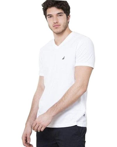 Nautica Short Sleeve Solid Slim Fit V-Neck T-Shirt - Schwarz