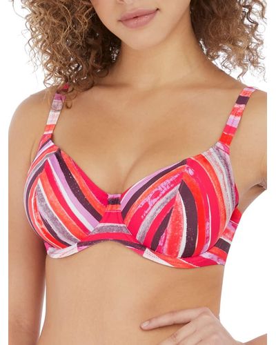 Freya Standard Bali Bay Underwire Plunge Bikini Top - Pink