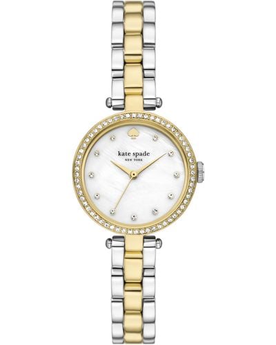 Kate Spade Holland Silver And Gold Two-tone Stainless Steel Bracelet Watch - Metallic