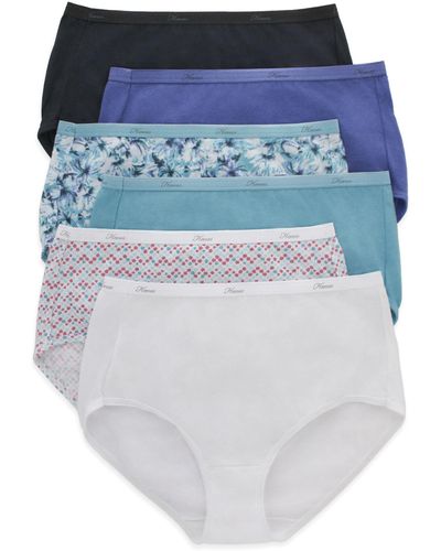 Hanes Plus Size High-waisted Panties - Blue