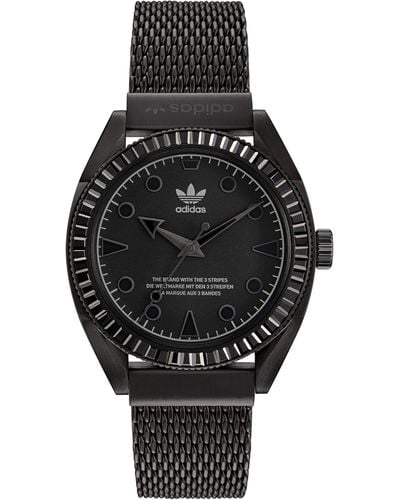 adidas Black Stainless Steel Mesh Band Watch