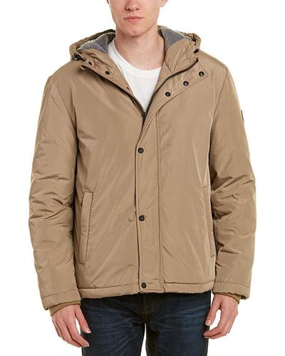 Cole Haan Signature Oxford Nylon Hooded Jacket - Natural