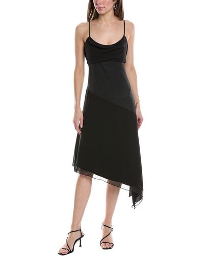 BCBGeneration Bcbg New York Sleeveless Cowl Neck Asymmetrical Midi Dress - Black