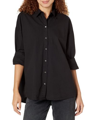 Velvet By Graham & Spencer Dakota Long Sleeve Button Down Shirt - Black