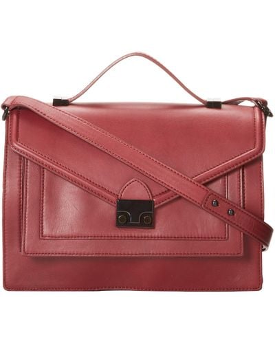 Loeffler Randall Rider Satchel-n Top Handle Bag,maroon,one Size - Red