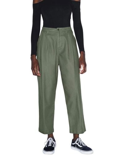 American Apparel Twill Pleated Pant - Green
