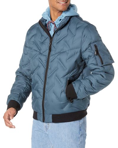 DKNY Welded Quilted Bomber Jacket - Blue