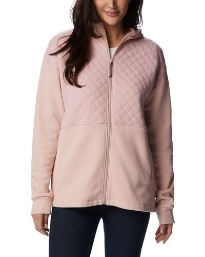 Columbia Hart Mountain Quilted Hooded Full Zip - Pink