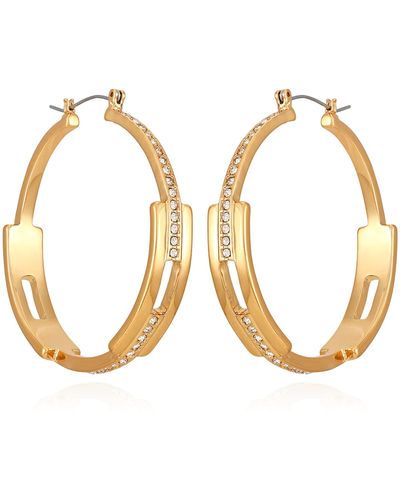 Guess Unique Goldtone Hoop Earrings - Metallic